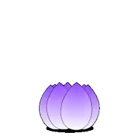 a penguin is sitting on a purple flower with the words good morning written above it
