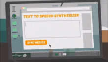 a computer screen shows a text to speech synthesizer app