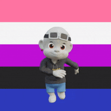 a cartoon character is wearing a hoodie that says that