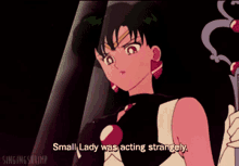 small lady was acting strangely in a sailor moon anime