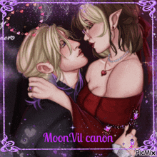 a picture of a man and a woman with the name moon vil canon