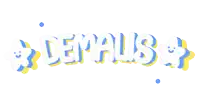 the word demalis is written in blue and yellow