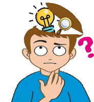 a cartoon of a man with a light bulb on his head
