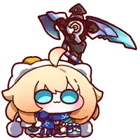 a cartoon drawing of a girl with a sword
