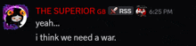 a screenshot of a conversation between the superior gb and rss