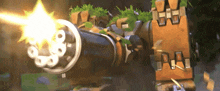 a cartoon drawing of a cannon with the letter a on the side