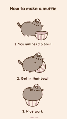 muffin pusheen cute adorable bowl