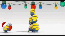 Minions Say Merry Christmas! GIF - Christmas Minions Light Bulb GIFs