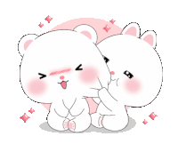 a couple of teddy bears sitting next to each other with their eyes closed