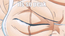 a drawing of a man with the words " it 's so peak " above his head