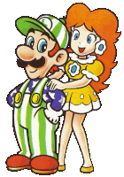 Luigi Princess Daisy Sticker - Luigi Princess Daisy Nes Open Tournament Golf Stickers