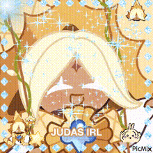 a cartoon of a girl with long white hair and a flower in her hair .