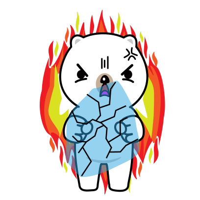 White Angry Sticker - White Angry Bear Stickers