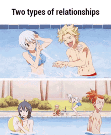 ft fairytail types of relationship pool swimming