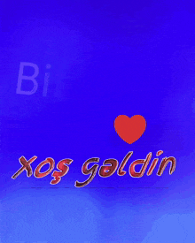 a blue background with the words " bitanem " and " xoş geldin "