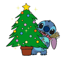 stitch christmas tree blink cute