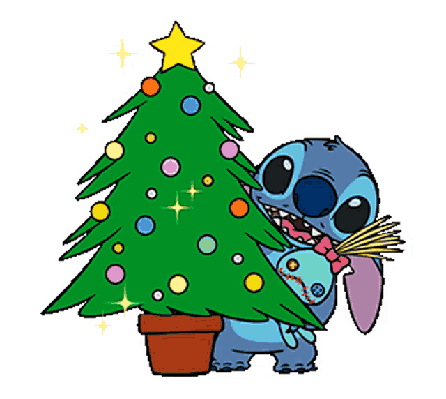 My Stitch Tree #stitch #liloandstitch #christmastree #cat