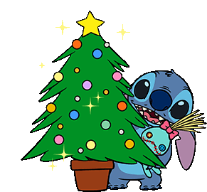 Stitch Christmas Tree Sticker - Stitch Christmas Tree Blink Stickers