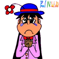 a cartoon of a woman with tears running down her face and the name paul on the bottom right