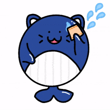 cat whale cute blue sweat