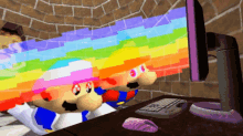 Smg4 Mario GIF - Smg4 Mario Rainbow GIFs