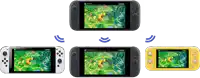 a nintendo switch and a nintendo switch lite are connected to each other