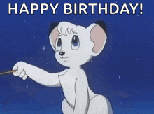 a cartoon of a lion with the words happy birthday written on the bottom