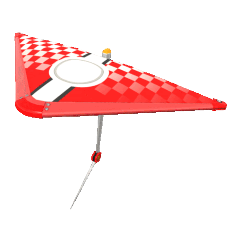 Red Checkered Glider Mario Kart Sticker - Red Checkered Glider Red Checkered Stickers