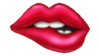 a close up of a woman 's red lips with white teeth on a white background