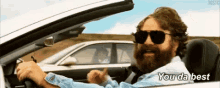 zach galifianakis thumbs up driving yes you the best
