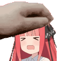 a cartoon girl with red hair is making a funny face with her eyes closed