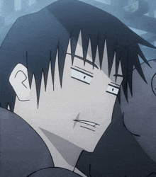a close up of a cartoon character 's face with a strange expression