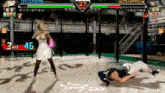 a woman in a white dress is fighting another woman in a virtual fighter 5 video game