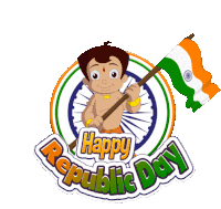 Happy Republic Day Chhota Bheem Sticker - Happy Republic Day Chhota Bheem Ganatantra Divas Ki Hardik Shubhkamnaye Stickers