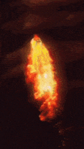 a cartoon character is surrounded by flames and smoke