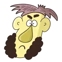 a cartoon drawing of a man 's face with a crown on his head