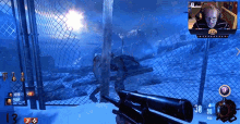 a man is playing a video game with a score of 38 points
