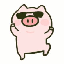 wechat pig cool sunglasses dancing