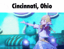 a picture of a girl dancing with the words cincinnati ohio