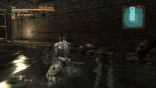 a video game screen shows a man with a sword in the water and his hp is 247277