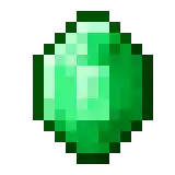 a pixel art emerald from minecraft on a white background .