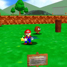Super Mario 64 Goomba GIF - Super Mario 64 Goomba Jumpscare GIFs