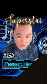 a superstar aga perfect has a picture of himself