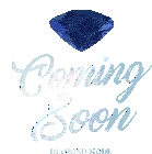 a coming soon diamond mode logo with a blue diamond
