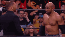 two men in a wrestling ring with tsn on the bottom