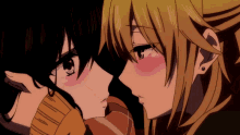 kiss anime love couple blush