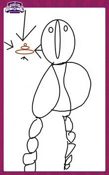 a drawing of a cartoon character with the words tower phone written on the bottom