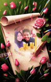 a picture of a man and a woman is on a piece of paper