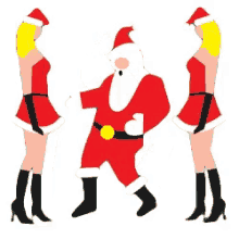santa dancing shaking groovy graphic design illustration