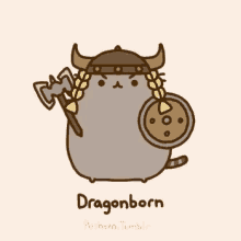 pusheen cat cute dragon dragonborn